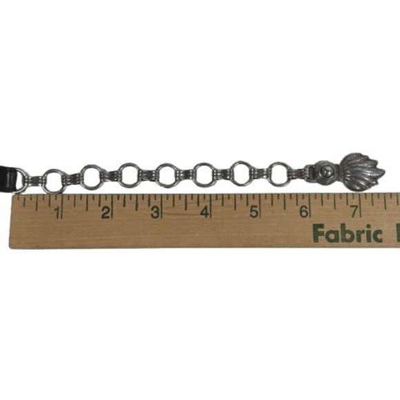 Brighton Concho Belt Women's Black Leather Silver Medallion Vintage 1993 Western - Picture 3 of 14